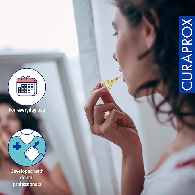 Curaprox Interdental Brush Refills CPS 09 Prime – ISO Size 2, Yellow | Ultra-Fine Filaments for Gentle Plaque Removal | 8-Pack | Swiss Made | English Packaging