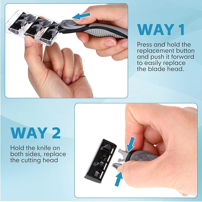 37 Pcs Refillable 5 Blade Disposable Razors for Men Sensitive Skin Razor Men's Disposable Refillable Razors Set Shaving Kit, 1 Razor Handle and 36 Cartridges