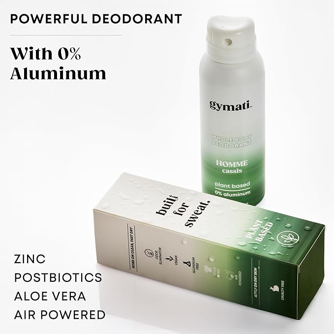 Gymati Fitness Body Deodorant Spray Aluminum Free - Men - Pack of 2