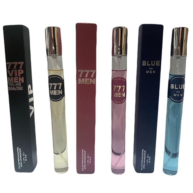 3 Pack Cologne for Men(Blue,777And 777 VIP) Perfume Gifts for Husband,Gifts for Him,Eau de Parfum,Ideal for Trials, or Gifting.Travel Size Perfume,Natural Spray Long Lasting