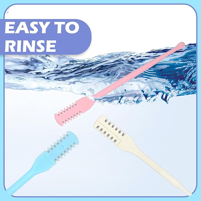 12 Pcs 2-in-1 Nasal Hair Cutter Double Sided Nose Hair Knife with Ear Picker and Soft Cleaning Brush 360° Rotating Portable Nostril Remover Trimmer Tool for Women and Men