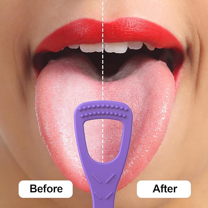 Disposable Tongue Cleaner 100 Count,Dual-Sided Deep Clean Tongue scraper with Foldable Toothpick,for Fresh Breath & Oral Care