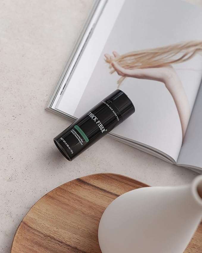 THICK FIBER Hair Fibers for Thinning Hair & Bald spots (MEDIUM BLONDE) - 25g Bottle - Conceals Hair Loss in Seconds - Hair Powder for Women & Men