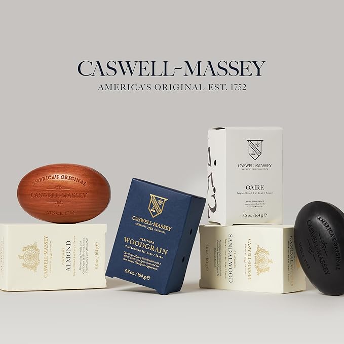 Caswell-Massey Newport & Jockey Club Soap Bar Bundle | Men’s Triple-Milled Soaps | Marine & Classic Scents | Plant-Based, Essential Oils, Made in USA | 2 Bars, 5.8 oz Each