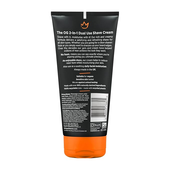 King Of Shaves No Foam 2-IN-1 Dual Use Shave Cream & Soothing Moisturiser 5.92 fl oz