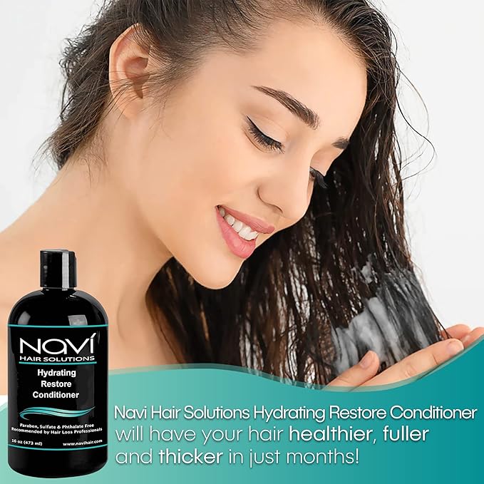 Navi Hair Loss Conditioner to Restore Hair Growth, Moisturizing Conditioner Safe for Color Treated Hair, DHT Blocker for Thinning Hair, Hair Regrowth and Thickening for Men and Women, 16 oz