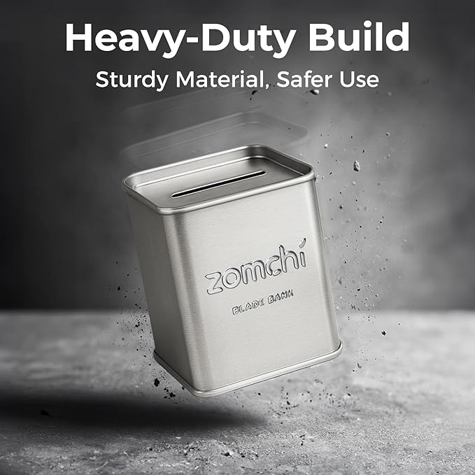 ZOMCHI Blade Disposal Container for Safety Razor Blade Storagement,Razor Blade Disposal Container (Silver)