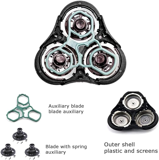 RQ11 Replacement Shaver Heads Compatible with Philips Norelco Sensotouch Replacement heads for Sensotouch 2D Electric Shaver(1100 Series),1150x, 1160x, 1170x 1180x,RQ11 Replacement Blades (1 Head)