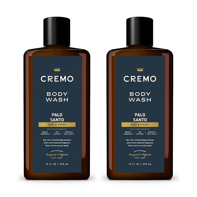 Cremo Rich-Lathering Palo Santo (Reserve Collection) Body Wash, Notes of Bright Cardamom, Dry Papyrus and Aromatic Palo Santo, 16 Fl Oz (2-Pack)