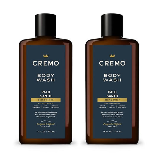 Cremo Rich-Lathering Palo Santo (Reserve Collection) Body Wash, Notes of Bright Cardamom, Dry Papyrus and Aromatic Palo Santo, 16 Fl Oz (2-Pack)