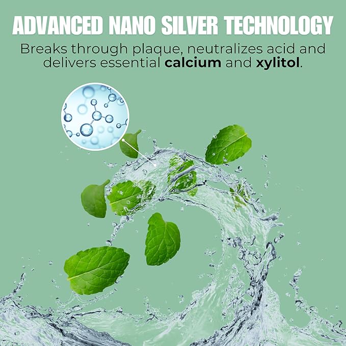 Elementa Silver Nano Silver Xylitol Mouth Wash Refill Pack | Mouth Rinse Oral Care 40 oz | Dentist Formulated, Alcohol and Fluoride Free (Winter Mint)