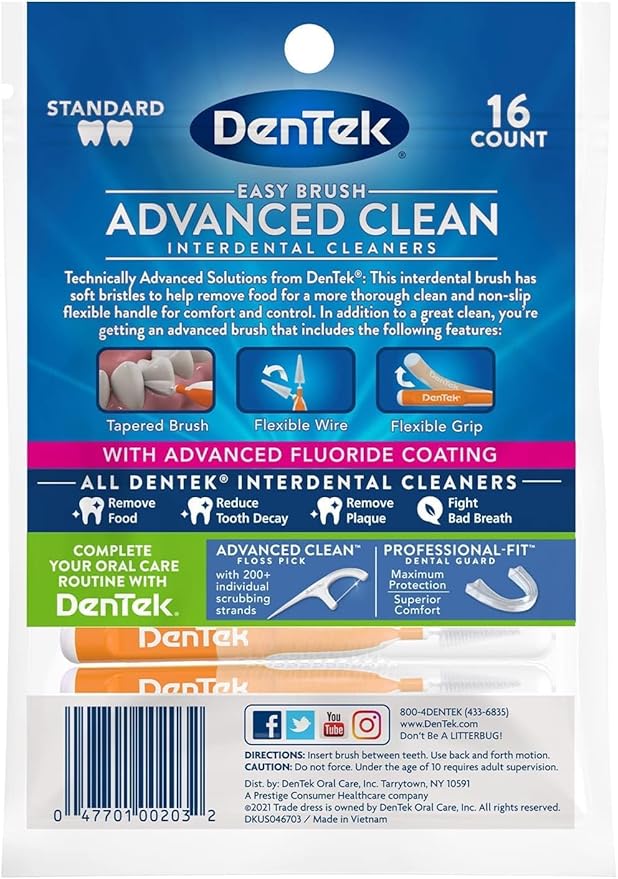 DenTek Easy Brush, Orange and White, Corded Electric, Toothbrush, 10 Count (Pack of 2)