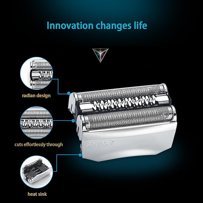 Series 7 70S Replacement Head Compatible with 795, 790cc, 7899cc, 720cc, 720s-4, 750, 760, 7383, 9565, 9585 Electric Shavers, Quick Clean, Wet/Dry Use, Compatible with Series 7 Electric Shavers