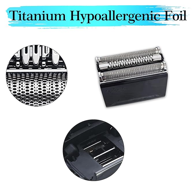 52B Replacement Head Compatible With Series 5, 52B Wet and Dry Replacement Foil and Cutter for Braun Electric Shaver S5, 5020, 5020S, 5030, 5030S, 5035, 5035S, 5040, 5040S, 5050