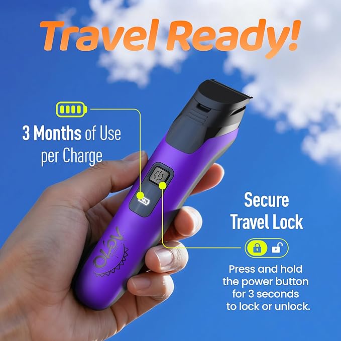 Electric Beard Trimmer for Men,Nose Hair Trimmer &Men‘s Electric Razor 10-in-1 Grooming Kit Cordless Shaver Gift-Ready for Men(Purple)