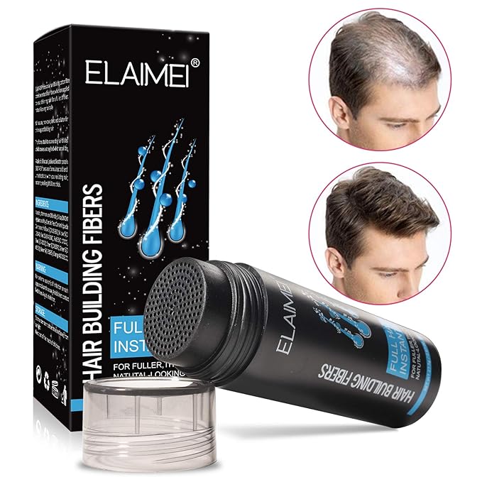 Hairline powder Hair fiber natural hair fiber Apply to men women Get thick hair Conceals Hair Loss (Dark Brown)