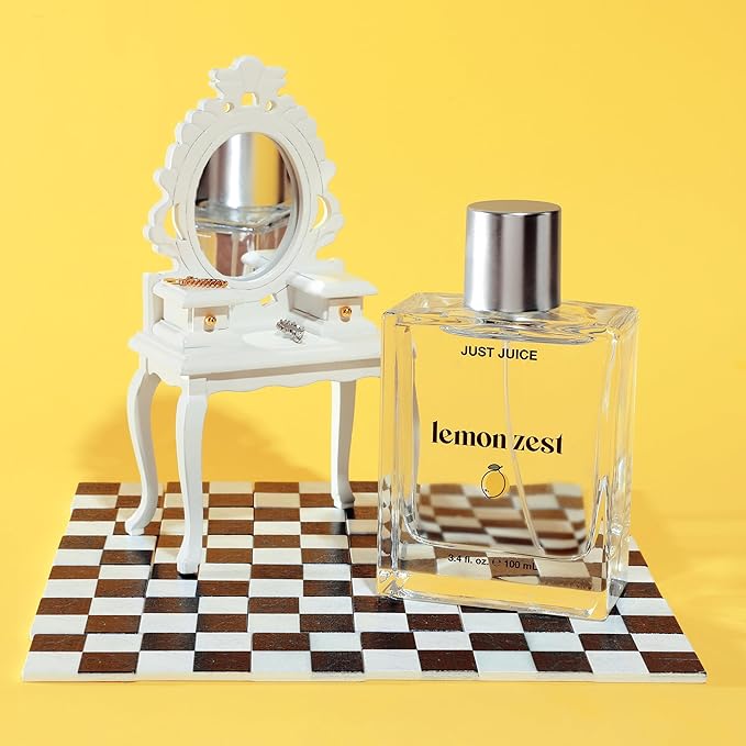 Just Juice Lemon Zest - Mini Travel Perfume - Lemon, Grapefruit, Mandarin - Fruity Floral Perfume for Women and Men - 0.3 oz