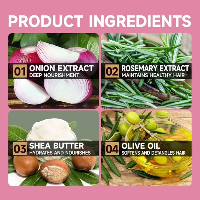 3PCS Onion Rosemary Shampoo Soap, Handmade Soap Oil Control And Dandruff Removal Soap For Both Men & Women