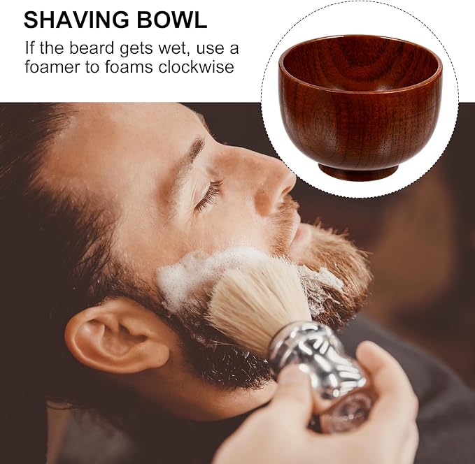 ARTIBETTER Wooden Shaving Soap Bowl for Men, Shaving Mug Container with Lid, Medium Size Wet Shave Soap Cup Suitable for Daily Facial Grooming