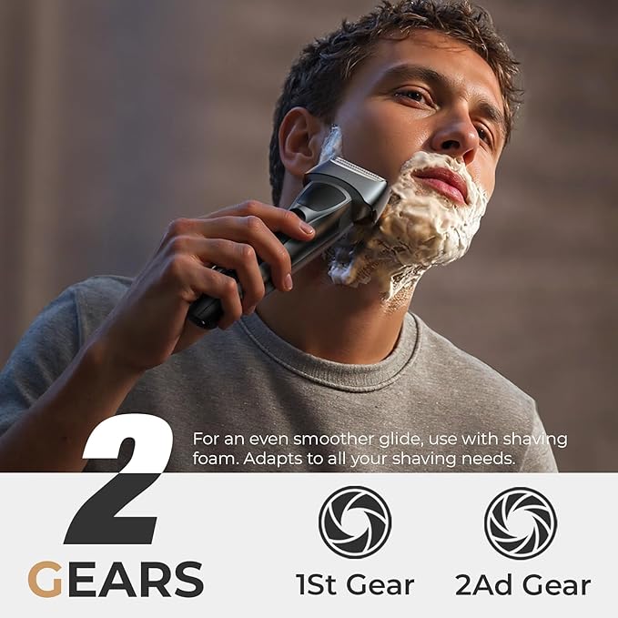Rechargeable Electric Razor for Men: Floating Foil Shavers with LED Display - Waterproof Wet Dry - 30° Precision Blades, Travel Lock, Face Shaving