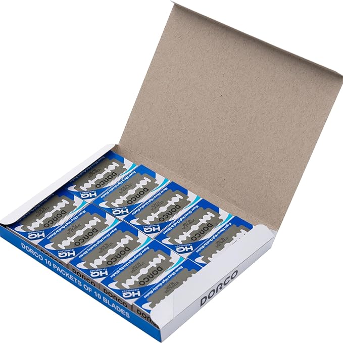 DORCO ST300 Platinum Double Edge Razor Blades | 100 Blades (1 Box)