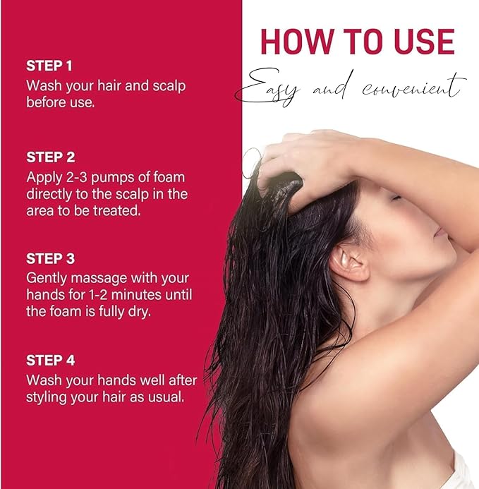 5% Minoxidil Foam for Women: Hair Regrowth Treatment for Thinning Hair and Hair Loss, Lightweight Non-Greasy Formula, Dermatologist Recommended, 2 × 60g (2-Month Supply)