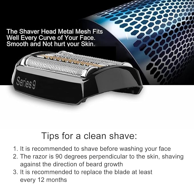 Series 9 Electric Shaver Replacement Head 92B Compatible with Braun S9 Sport Replacement Head, 92B Foil Blades for All Series 9 Shavers 9477cc,9330s,9465cc,9460cc,9419s,9390cc,9385cc