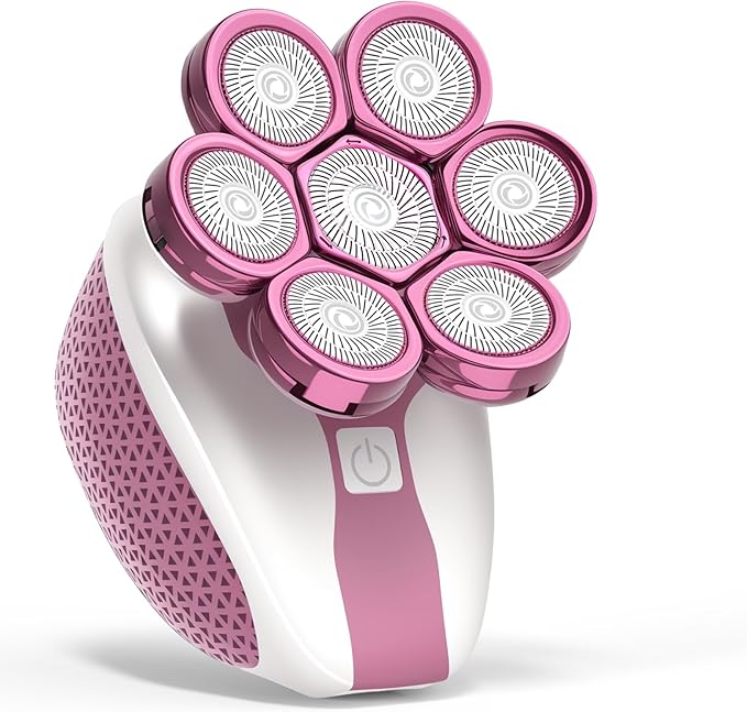 7D Head Shavers for Bald Men,Electric shavers for Men with LED Display, Head Shavers for Men Wet&Dry, Professional 5-in-1 Electric Head Shaver Grooming Kit for Hair/Face/Beard（Pink）