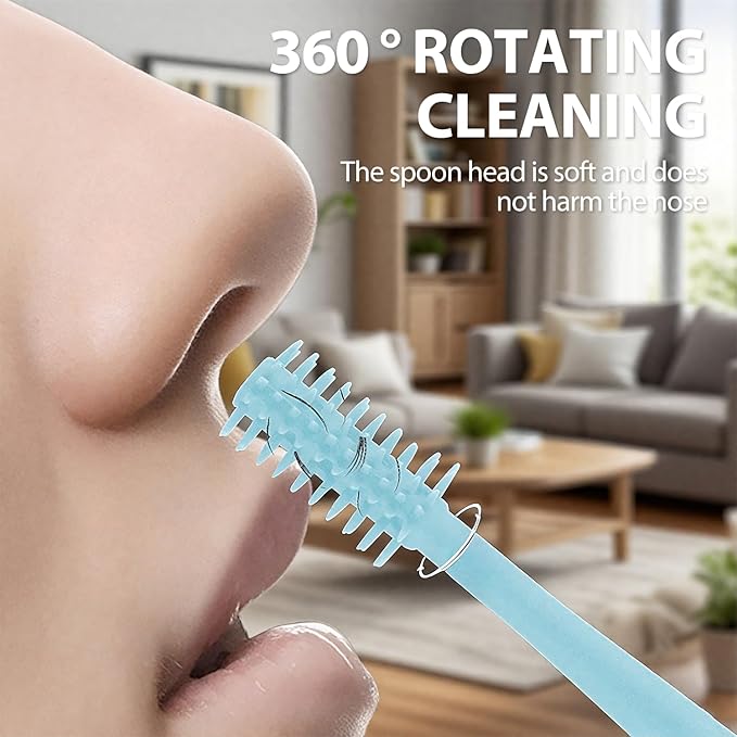2-in-1 Nasal Hair Cutter,10 PCS Upgrade Double Sided Nose Hair Knife,Nasal Hair Cutter for Men Women, Soft Cleaning Brush Box Package (Beige)