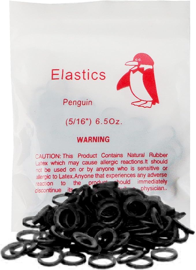 LA MIERE Non latex 100P Black Orthodontic Elastics Dental Rubber Bands Intraoral Black Elastic Bands (Heavy, 6.5 Oz, 5/16" (8mm))