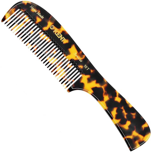 Kent 10T TY Large Handmade Wide-Tooth Detangling Rake Comb - Smooth and Comfortable for Curly, Wet or Dry, Thick Hair