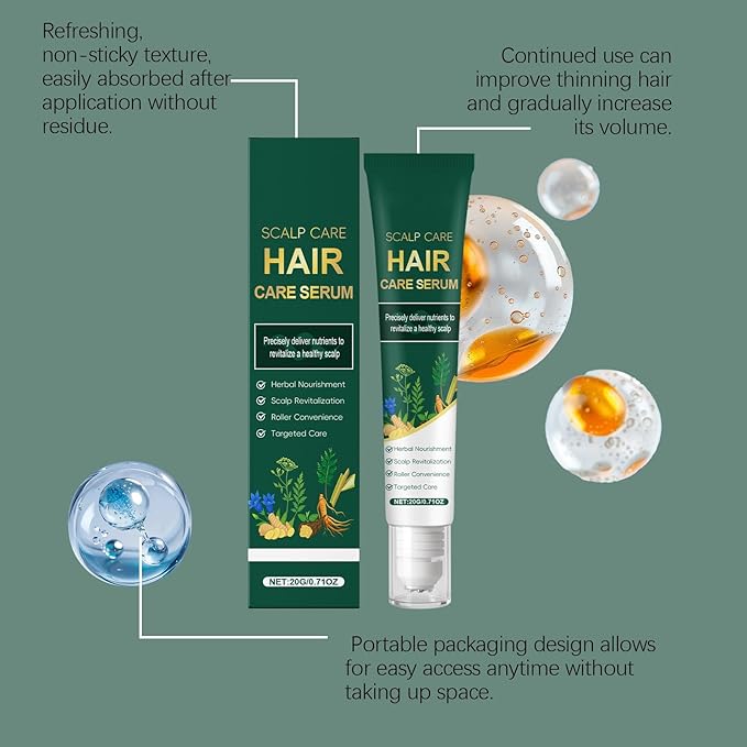 20g Hair Growth Serum for Thinning Hair – Scalp Treatment with Rosemary & Ginseng to Reduce Hair Loss, Strengthen Roots, and Promote Fuller, Healthier-Looking Hair