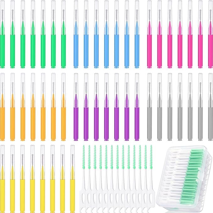 Zopeal 250 Pcs Interdental Brush for Braces Disposable Braces Flossers Dental Picks Floss Toothpick Dental Teeth Flossing Head Oral Hygiene Flosser Toothpick Soft Cleaning Tool(Lovely Color)