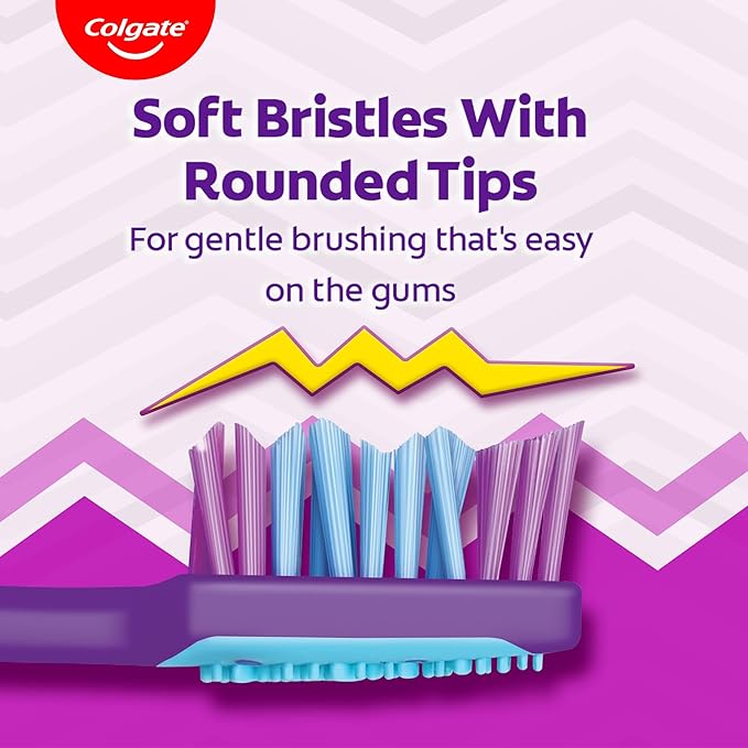 Colgate ZigZag Toothbrush for Deep Inter dental Clean with multi angle zig zag bristles (Medium, Pack of 6)