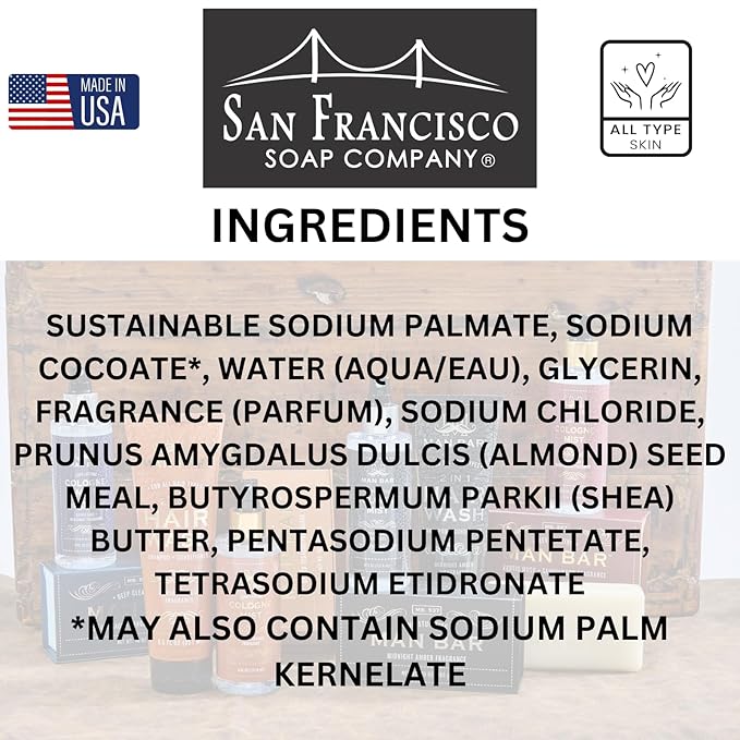San Francisco Soap Company Filthy Man Scented Bar Soap (Farm Hand Whiskey and Tobacco)
