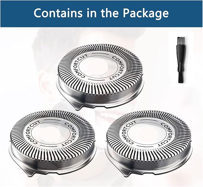 SH30 Replacement Heads Blades Compatible with Philips Series 3000, 2000, 1000 Shavers, SH30 Shaving Head Replacement Blades Compatible with Norelco Comfort Cut Shaving Heads SH30/52 6Pcs