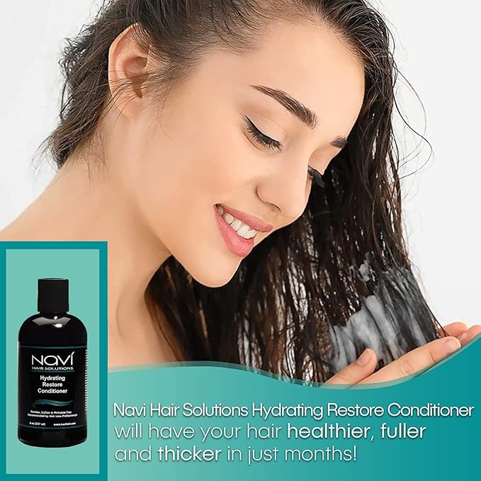 Navi Hair Loss Conditioner to Restore Hair Growth, Moisturizing Conditioner Safe for Color Treated Hair, DHT Blocker for Thinning Hair, Hair Regrowth and Thickening for Men and Women, 8 oz