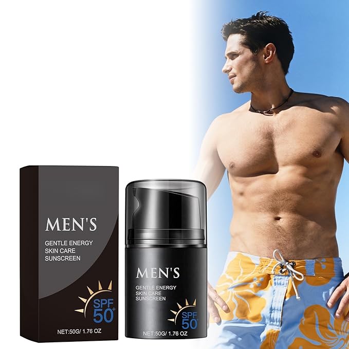 Men's Sunscreen - SPF 50+ Sunscreen Lotion SPF 50 Sun Screen Protector - Waterproof Sweat-Proof Moisturizing Skin for Face and Body