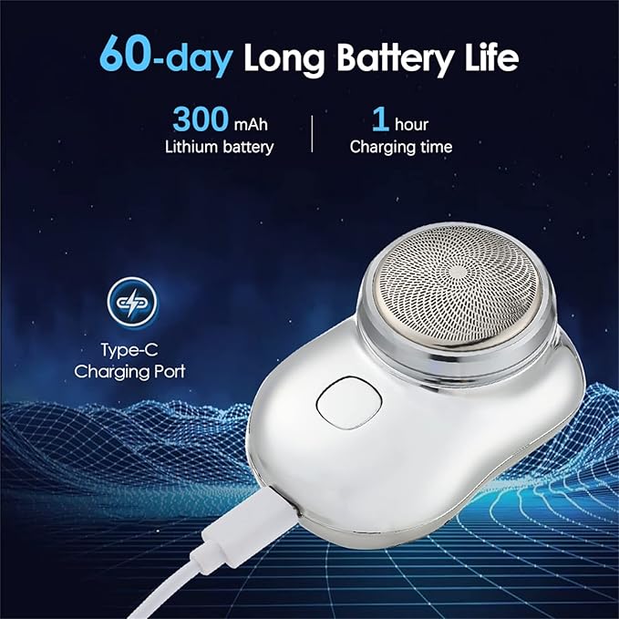 Mini Shaver Portable Electric Shaver, 2023 New Pocket Portable Electric Shave, Magic USB Mini Shaver Electric Razor for Men, Rechargeable Travel Razors for Men Electric Shaver for Shaving Face (Blue)