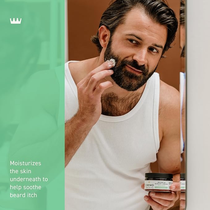 Cremo Beard & Scruff Cream,Wild Mint,4 Ounce - Soothe Beard Itch,Condition and Offer Light-Hold Styling for Stubble and Scruff (Product Packaging May Vary),(Pack of 2)