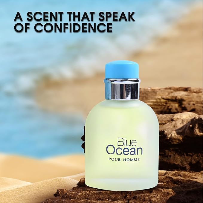 Blue Ocean Men Cologne Fresh Scent Eau De Toilette Spray, Fragrance For Men Long-Lasting Cologne Choice For Daily Wear Elegant 100ml Bottle