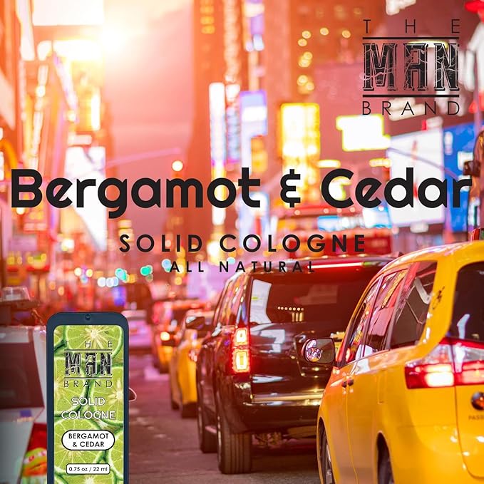 Bergamot and Cedar Solid Cologne, Men's Bergamot Solid Perfume Balm in Vintage Slide Tin (0.75 Ounce)
