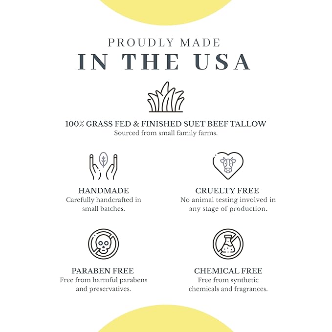 Vanman's Tallow and Honey Balm With No Added Scent - Beef Tallow Face Moisturizer with Grass-Fed/Finished Beef Tallow for Skin, Organic Raw Honey and Beeswax, Cold Pressed Olive Oil - 2 oz