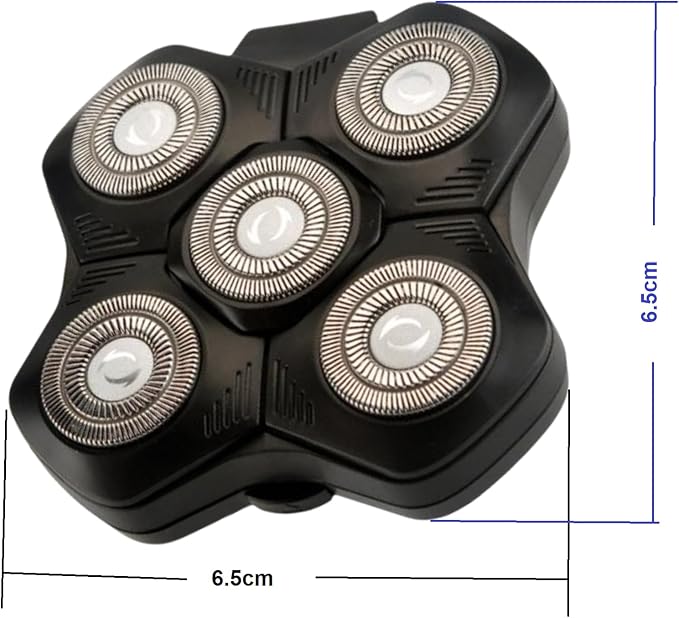 5 Blade Replacement Shaver Head,Electric Razor Blade,Float Rotary Close Shave,Wet Dry Shaver for Bald Man,Larger Storage Space,Detachable Cutter for VST-015