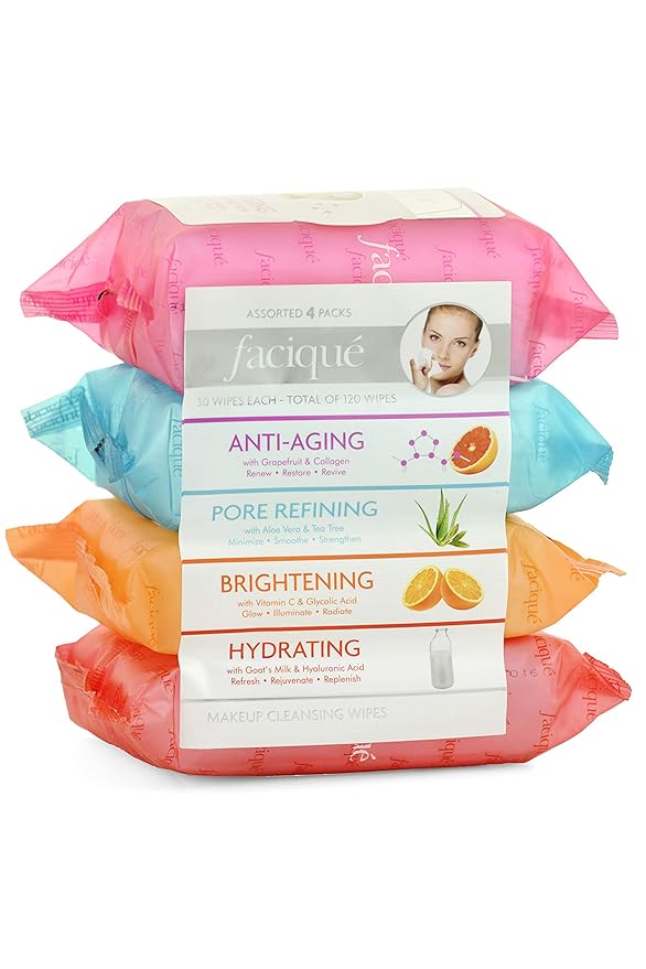 Assorted Makeup Cleansing Wipes - Anti/Pore/Bright/Hydr - 1 Count - Grapefruit Scented - 678g - Adult, Teen - Acne Prone Skin Care