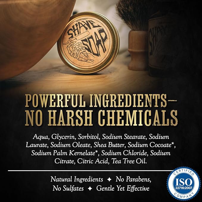 Shave Soap Tea Tree Pre-shave Soften Bristles - All Natural Tea Tree Shave Soap - African Black 4oz