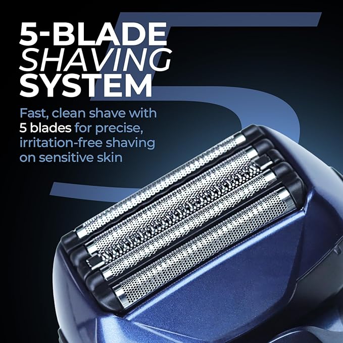 Replacement Blades and Foil for Panasonic ARC5 5-Blade Shavers, Compatible with WES9032P ES9032 ES9034 ES9036 ES9038, Fits Models ES-LV61, ES-LV65, ES-LV67, ES-LV95, ES-LV97 (+ 1 Cleaning Brush)