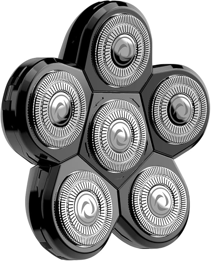 Head Shavers Replacement Blades, 6 Blades Head Shaver for Bald Men Replacement, Easy Install Electric Razor Shaver,Shaver Replacement Blades, Head Shavers for Bald Men, Shaver Head Replacemen(6 heads)