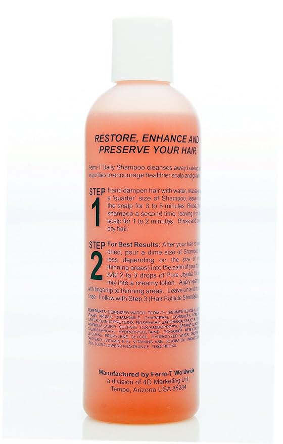 Hair Care Natural Shampoo By Super Hair Energizer, Enriched with Jojoba Oil Shampoo to Promote Healthy Hair Regrowth and Prevent Thinning Hair, 8 Oz. Per Bottle