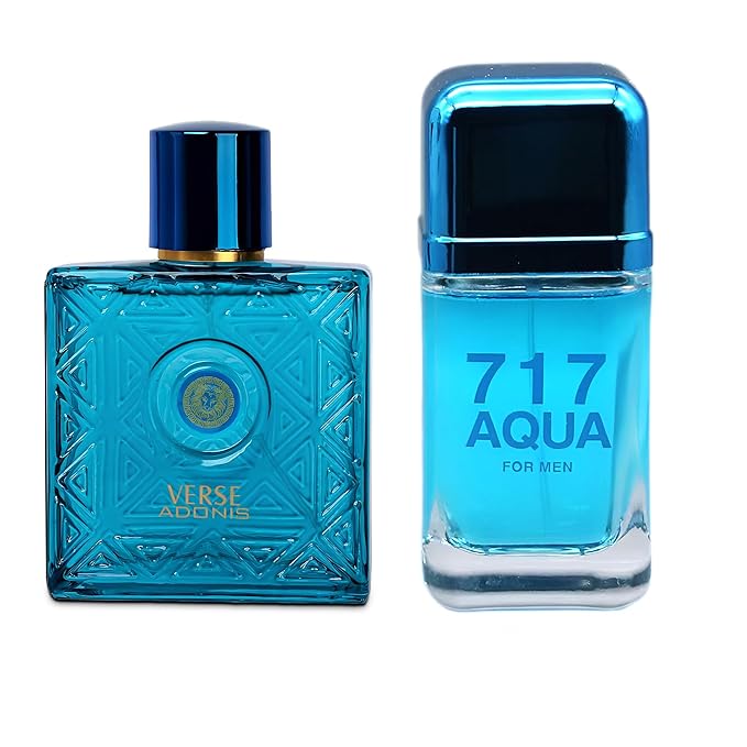 Verse Adonis&717 Aqua Combo Men Cologne 3.4 Fl. Oz Men's Perfume Refreshing Combination of Woody Floral & Fruity Scents Eau De Parfum for Men Lasts All Day Best Gift for Any Occasion